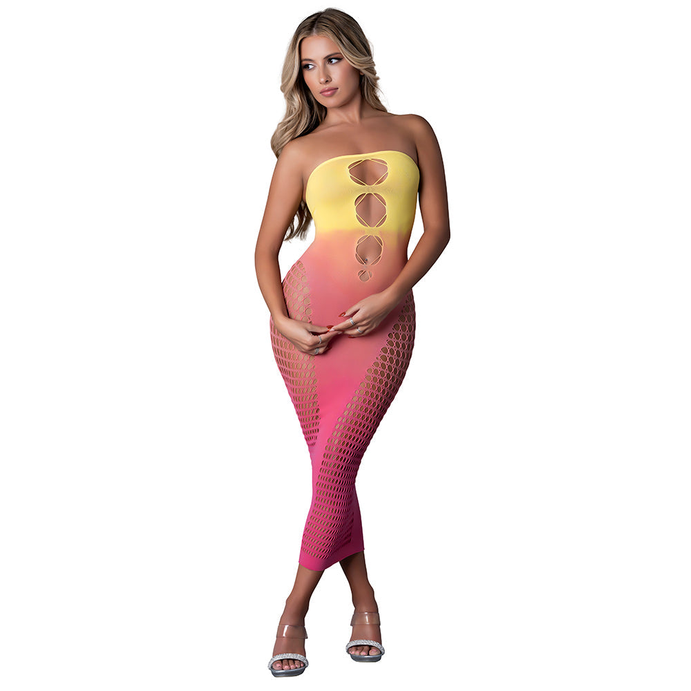 Magic Silk Seamless Gown Ombre Sunset – Figure-Hugging Lingerie