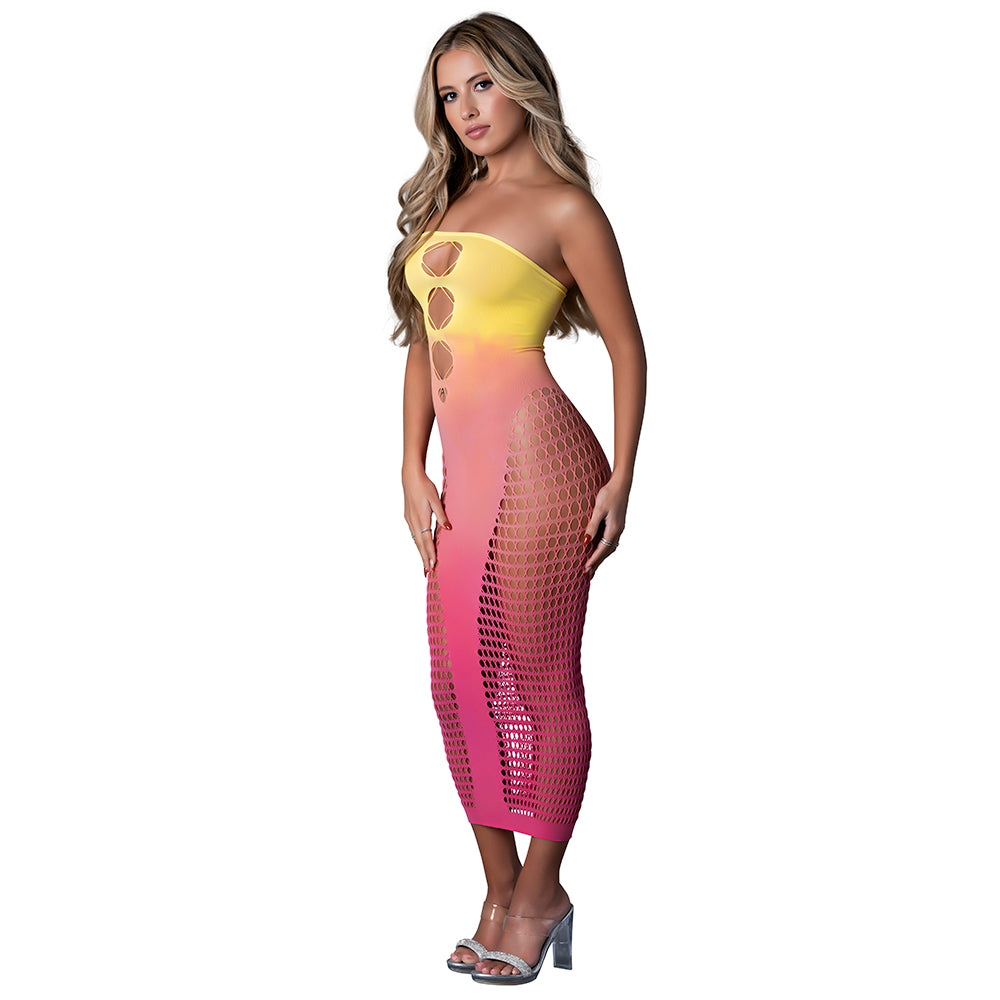 Magic Silk Seamless Gown Ombre Sunset – Figure-Hugging Lingerie