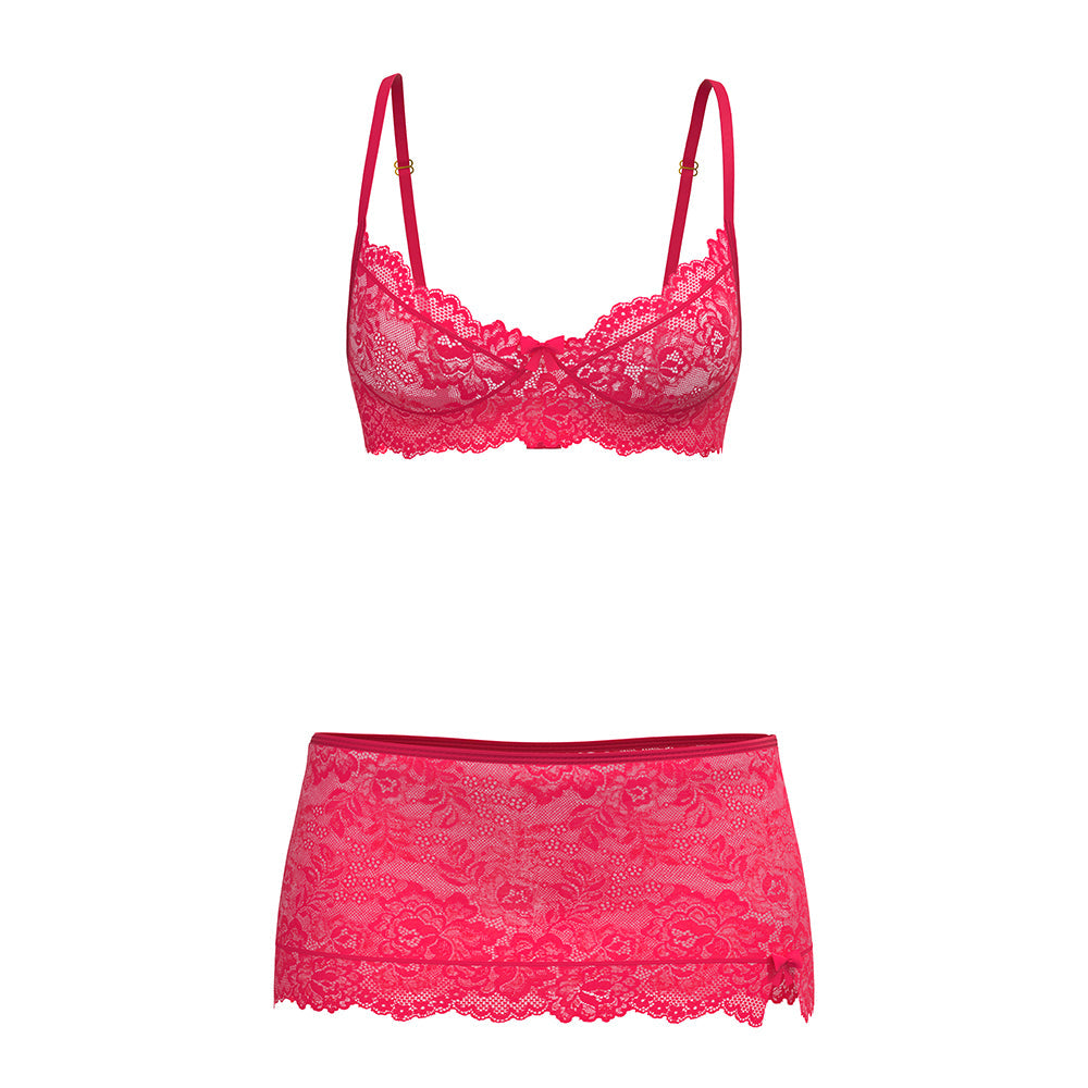 Magic Silk Get It Girl Bra, Skirt & Thong Set - Diva Pink - Queen Size