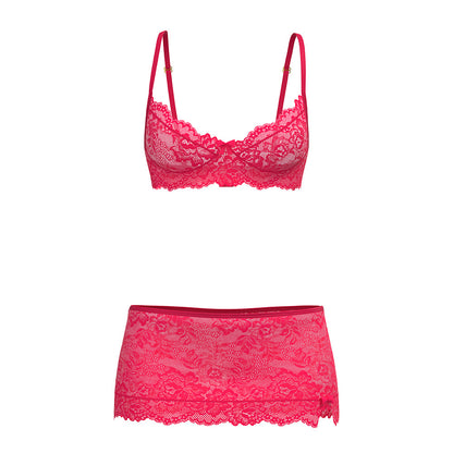 Magic Silk Get It Girl Bra, Skirt & Thong Set - Diva Pink - Queen Size