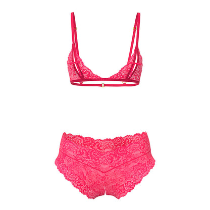 Magic Silk Get It Girl Peek-a-Boo Bralette & Split Crotch Boy Short – Diva Pink – Queen Size