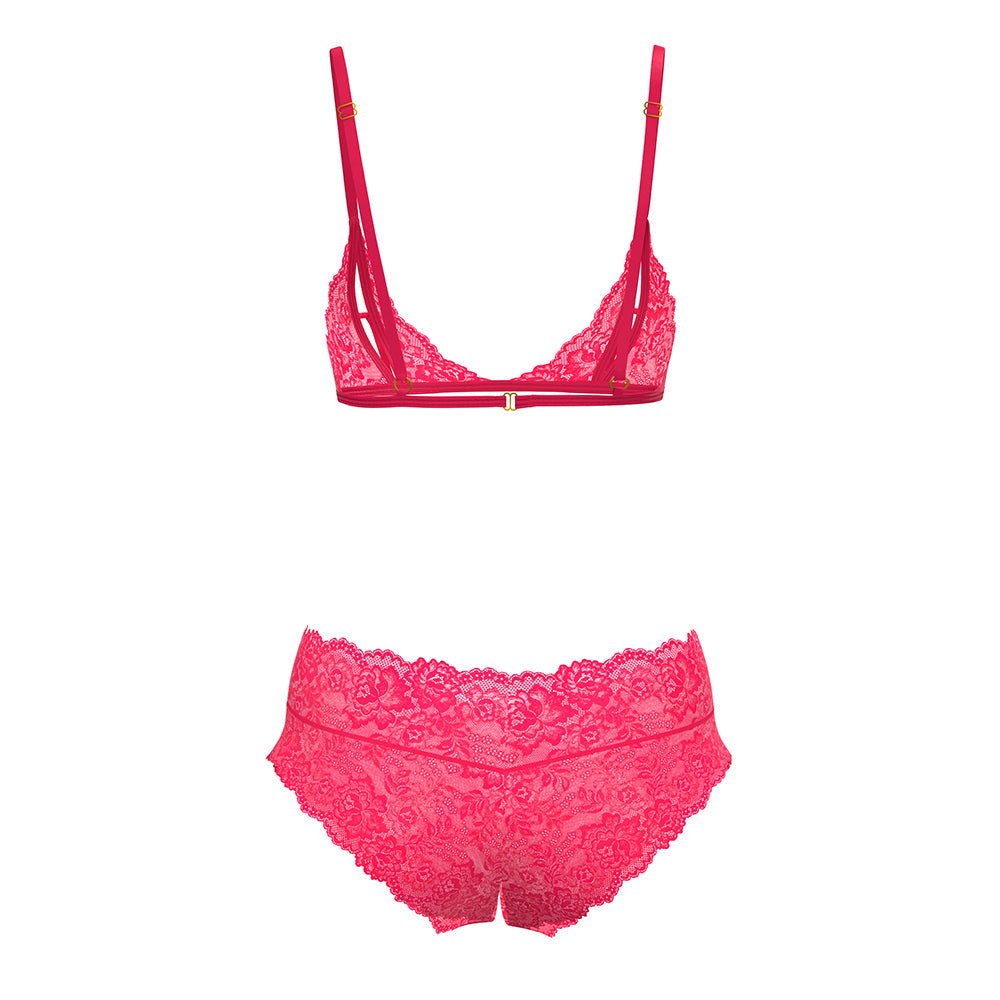 Magic Silk Get It Girl Peek-a-Boo Bralette & Split Crotch Boy Short – Diva Pink – Queen Size