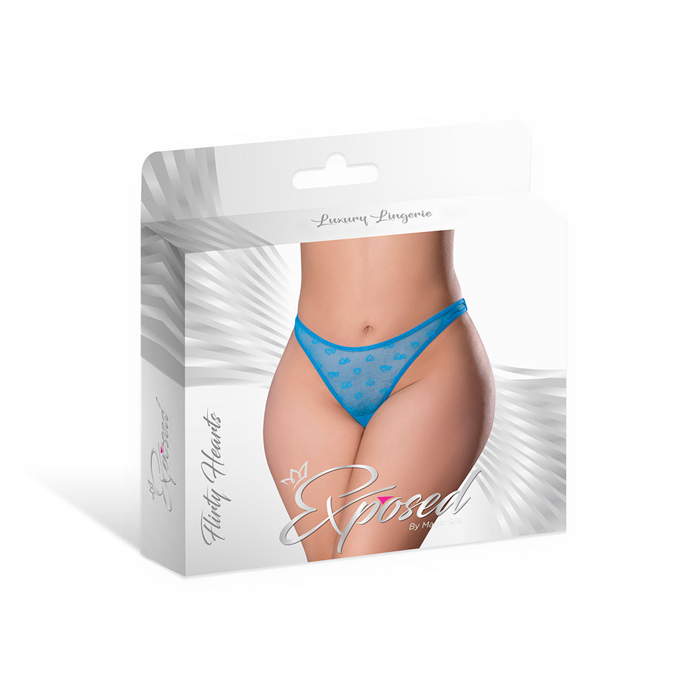 Magic Silk Flirty Hearts Low Rise Micro Thong – Blue – Queen Size
