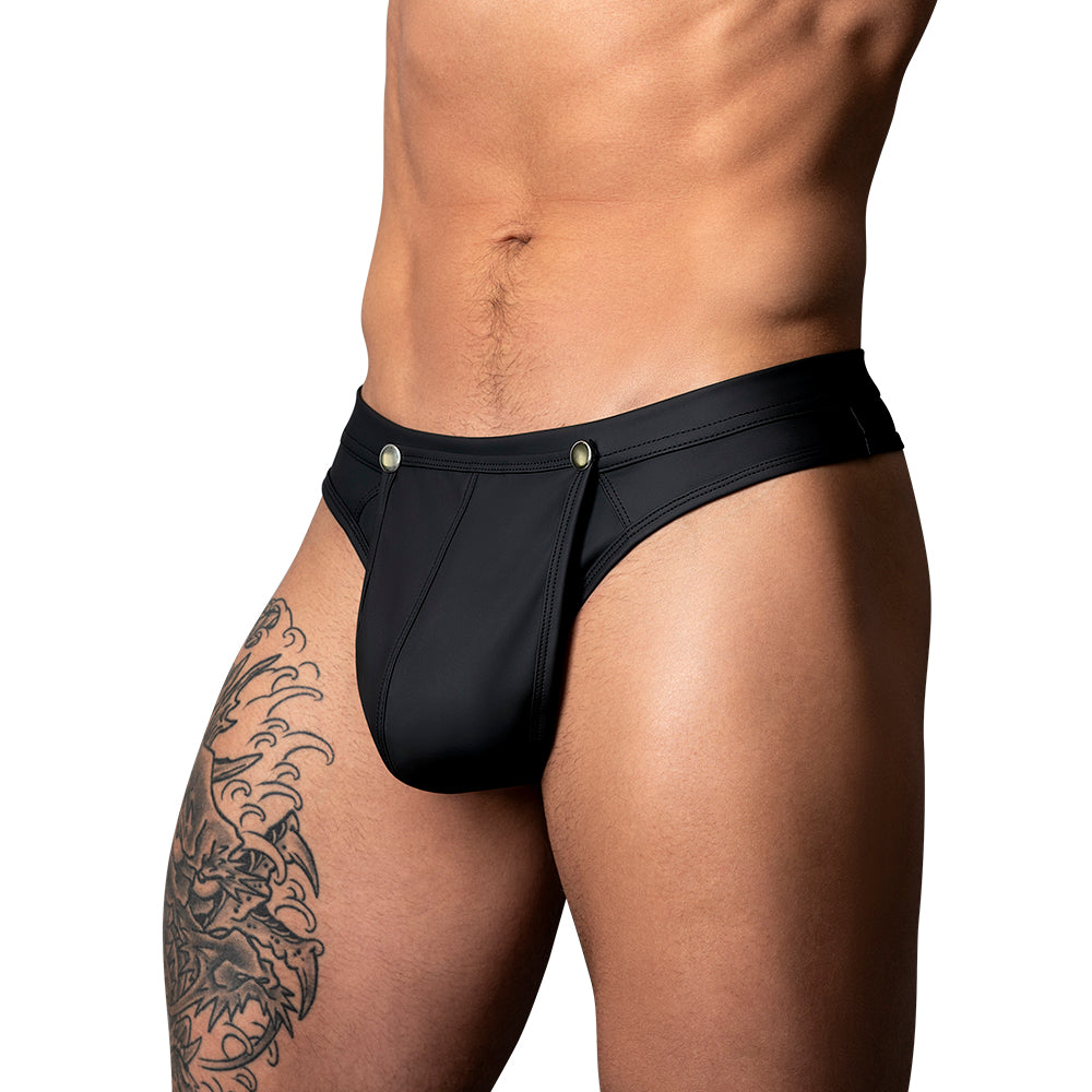 Male Power Oh Snap! Snap Off Thong – Black – S/M