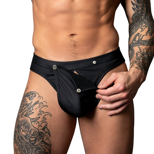 Male Power Oh Snap! Snap Off Thong – Black – L/XL
