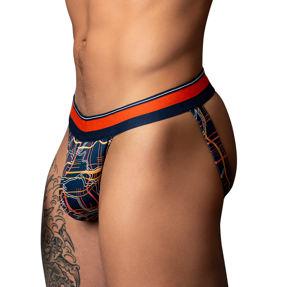 Male Power Soo Cumfy Jock Supportive Men's Underwear - Navy/Orange