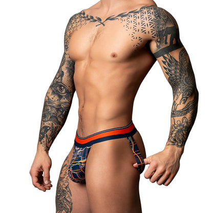 Male Power Soo Cumfy Jock Supportive Men's Underwear - Navy/Orange
