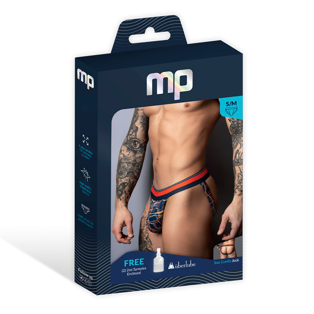 Male Power Soo Cumfy Jock Supportive Men's Underwear - Navy/Orange