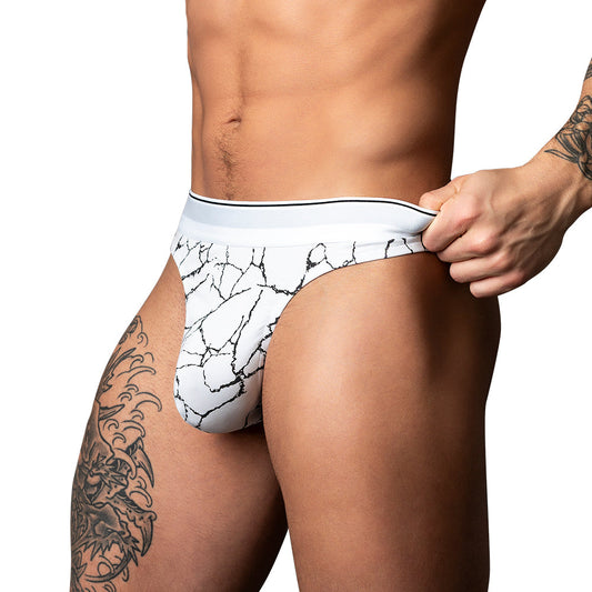 Male Power Soo Cumfy Thong Modal Underwear – Black/White S/M