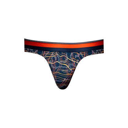 Male Power Soo Cumfy Thong - Modal Thong with Moisture-Wicking Performance - Navy/Orange