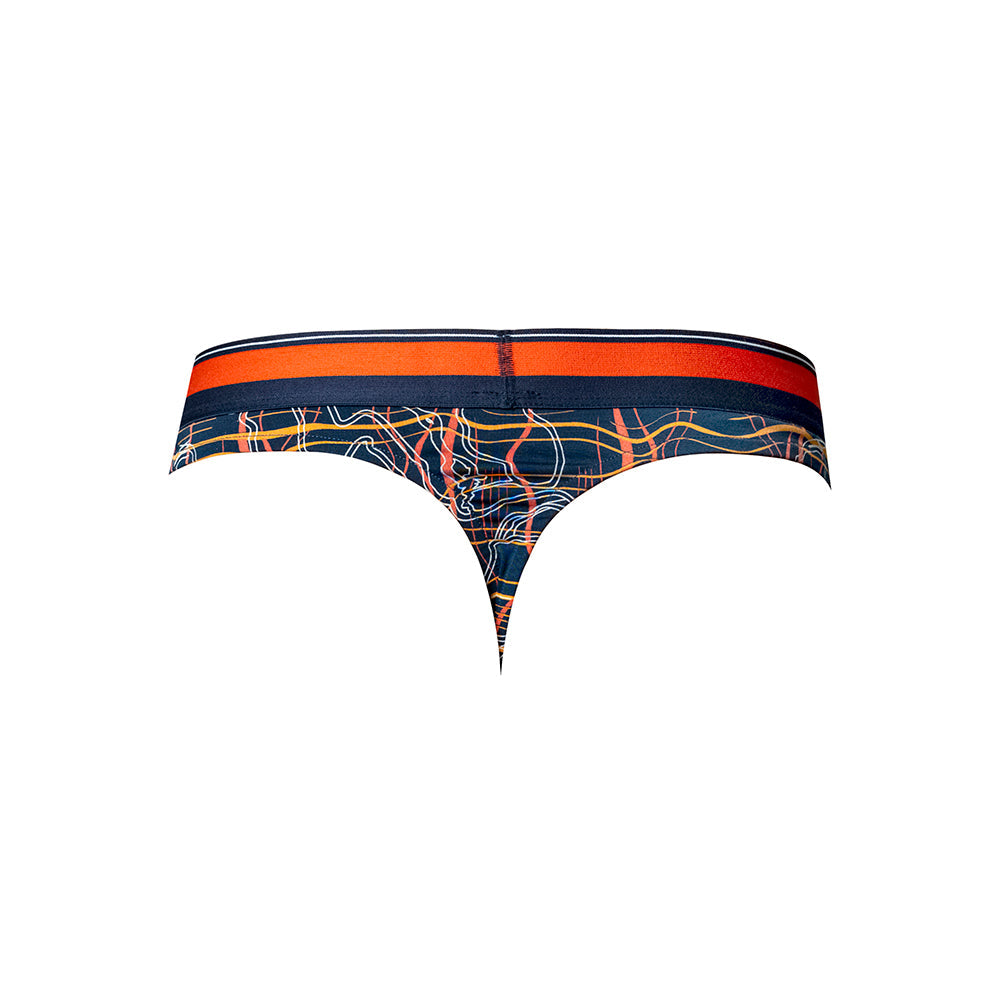 Male Power Soo Cumfy Thong - Modal Thong with Moisture-Wicking Performance - Navy/Orange