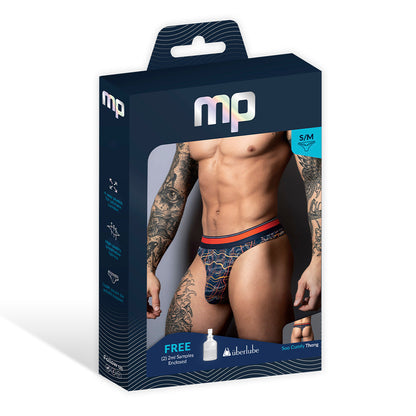 Male Power Soo Cumfy Thong - Modal Thong with Moisture-Wicking Performance - Navy/Orange