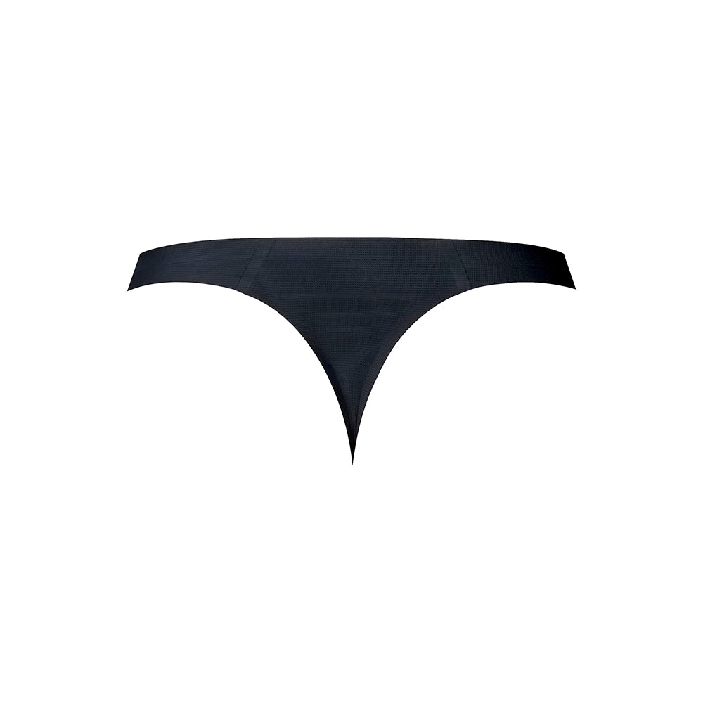 Male Power Hot Mesh Bong Thong - Black/Red, L/XL, Breathable Micro Mesh