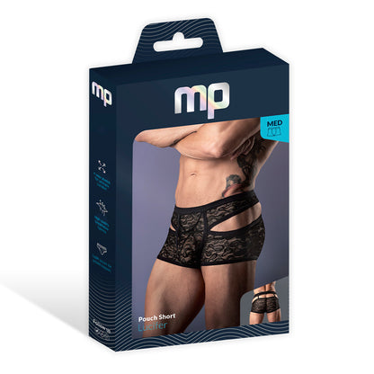 Male Power Lucifer Cutout Short – Black Lace Underwear – Size S
