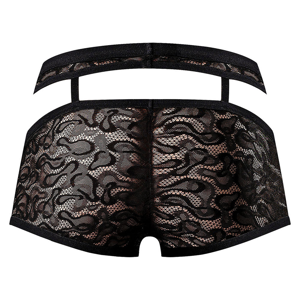 Male Power Lucifer Cutout Short L - Black Lace Underwear