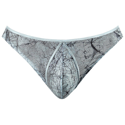 Male Power Marble Mesh Mini Thong – Silvery Blue/Black – L/XL