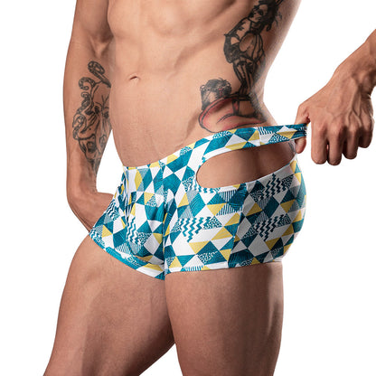 Male Power Cut It Out! Mini Short – Blue/White – XL