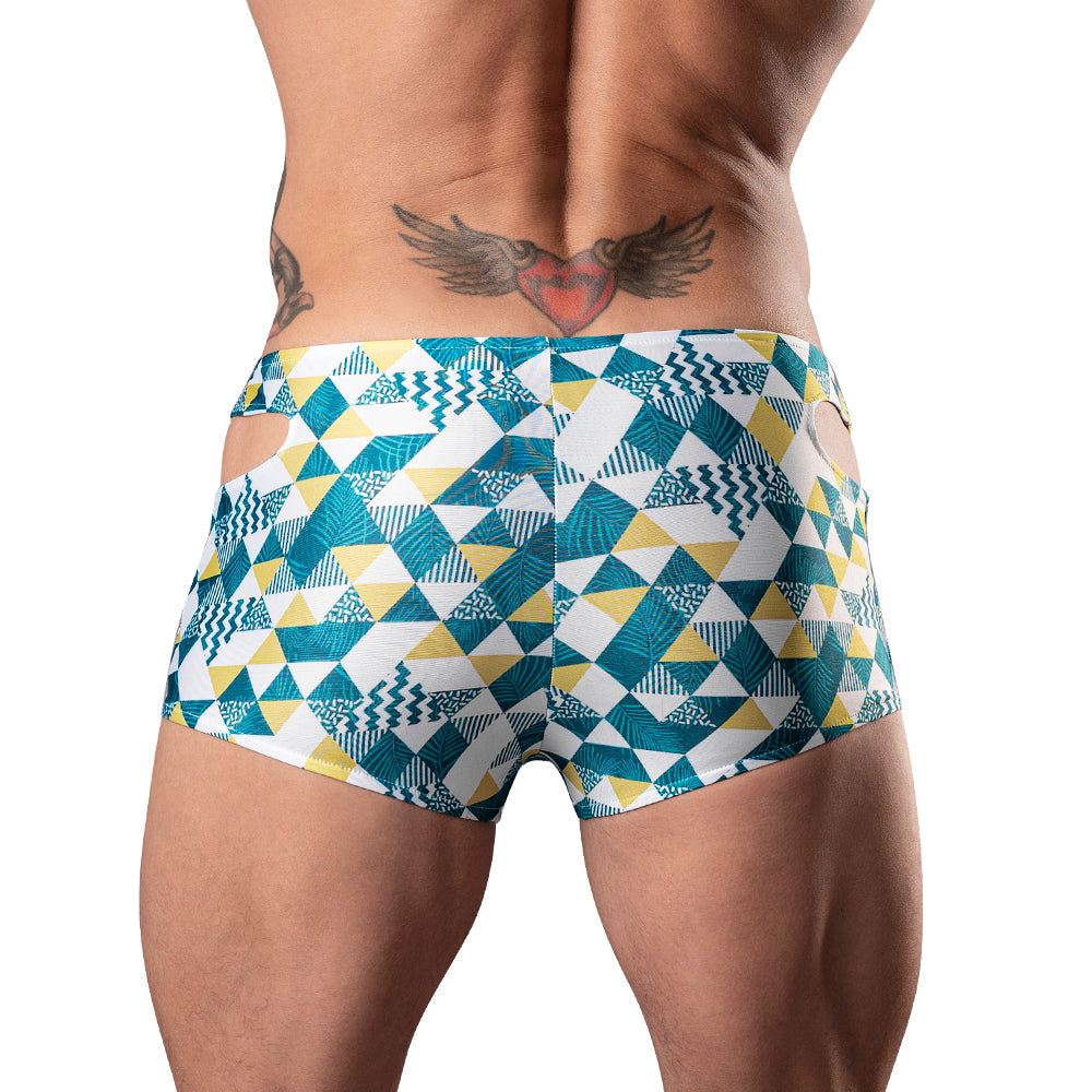 Male Power Cut It Out! Mini Short – Blue/White – XL