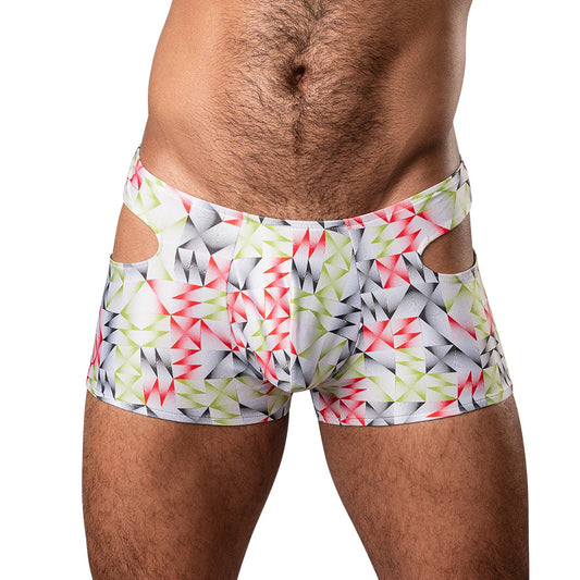 Male Power Cut It Out! Mini Short – Red/Black – Size S