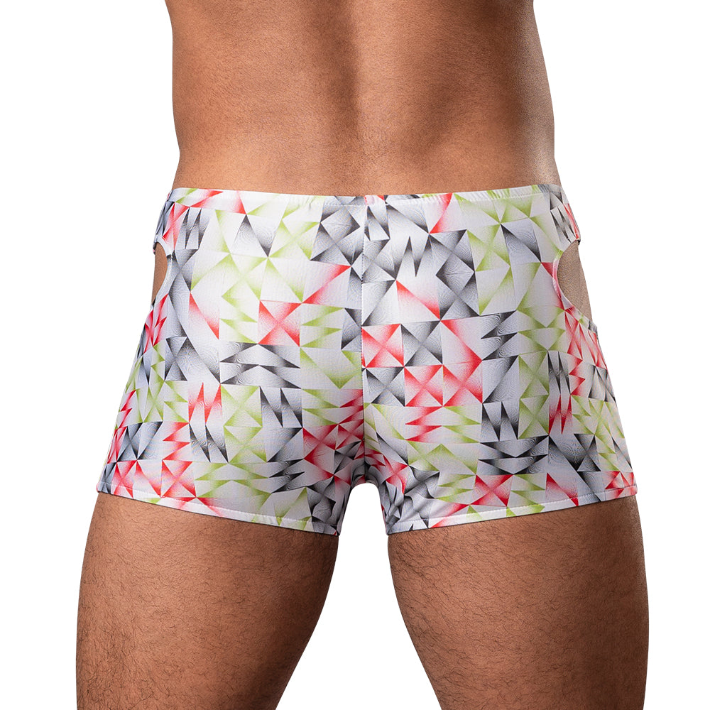 Male Power Cut It Out! Mini Short – Red/Black – XL