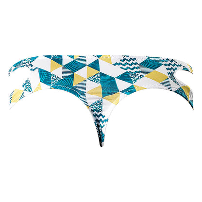 Male Power Cut It Out! Cutout Thong – Blue/White – S/M