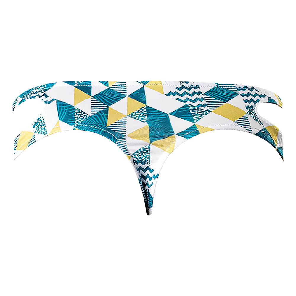 Male Power Cut It Out! Cutout Thong – Blue/White L/XL