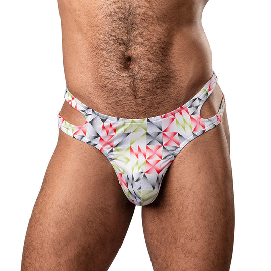 Male Power Cut It Out! Cutout Thong – Red/Black – L/XL