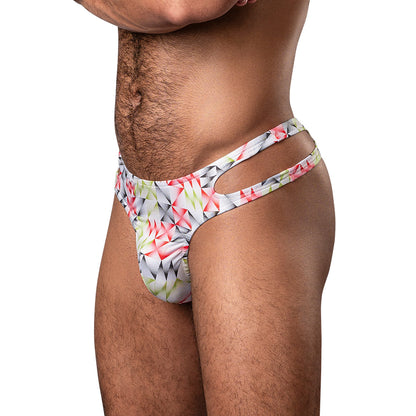 Male Power Cut It Out! Cutout Thong – Red/Black – L/XL