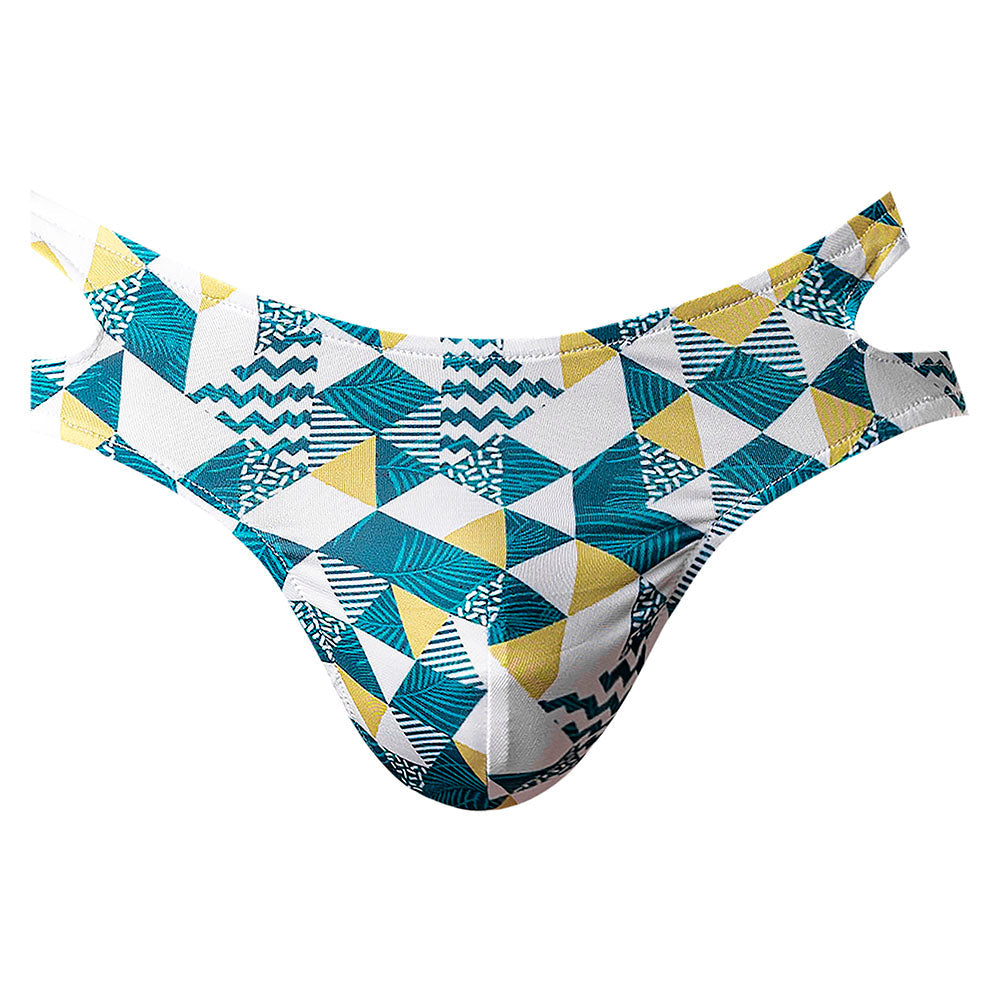 Male Power Cut It Out! Cutout Jock Strap - Moonshine Blue/White - L/XL