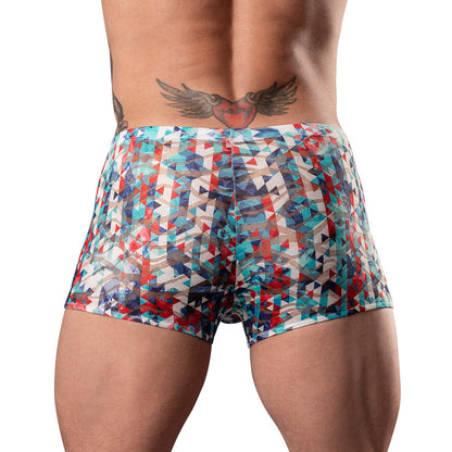 Male Power Your Lace or Mine Pouch Short – Geometric XL – Multi-Color