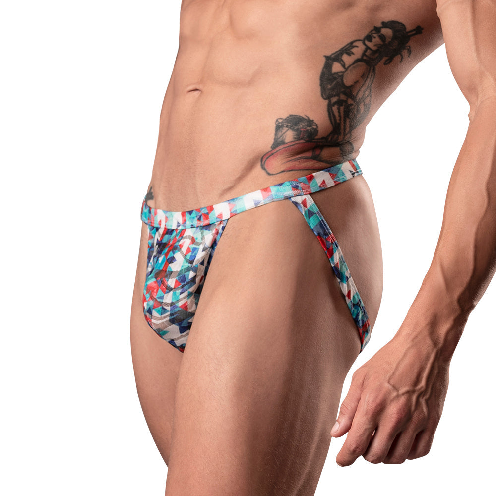 Male Power Your Lace Or Mine Jockstrap – Geometric Multi-Color S/M