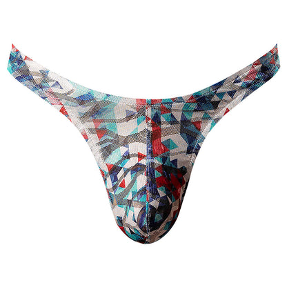 Male Power Your Lace Or Mine Bong Thong – Geometric Lace – Multi-Color – S/M