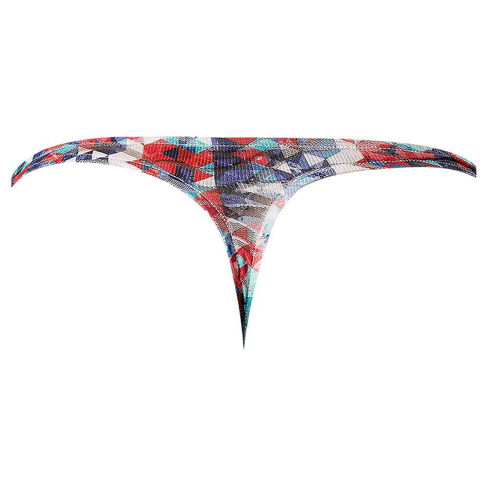 Male Power Your Lace Or Mine Bong Thong – Geometric Lace – Multi-Color – S/M