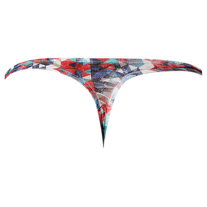 Male Power Your Lace Or Mine Bong Thong – Geometric Lace – Multi-Color – S/M