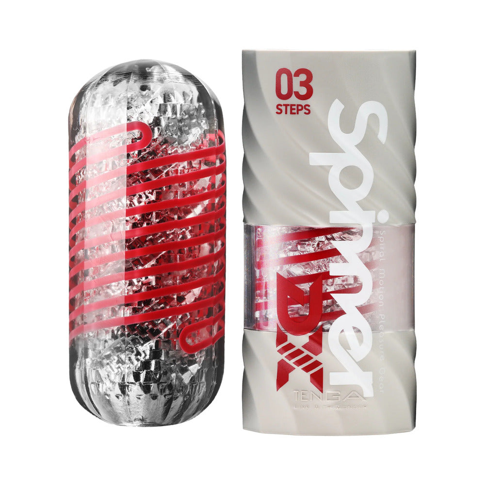 Tenga Spinner DX 03 Steps Male Masturbator with Spinning Edges - Red