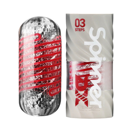 Tenga Spinner DX 03 Steps Male Masturbator with Spinning Edges - Red