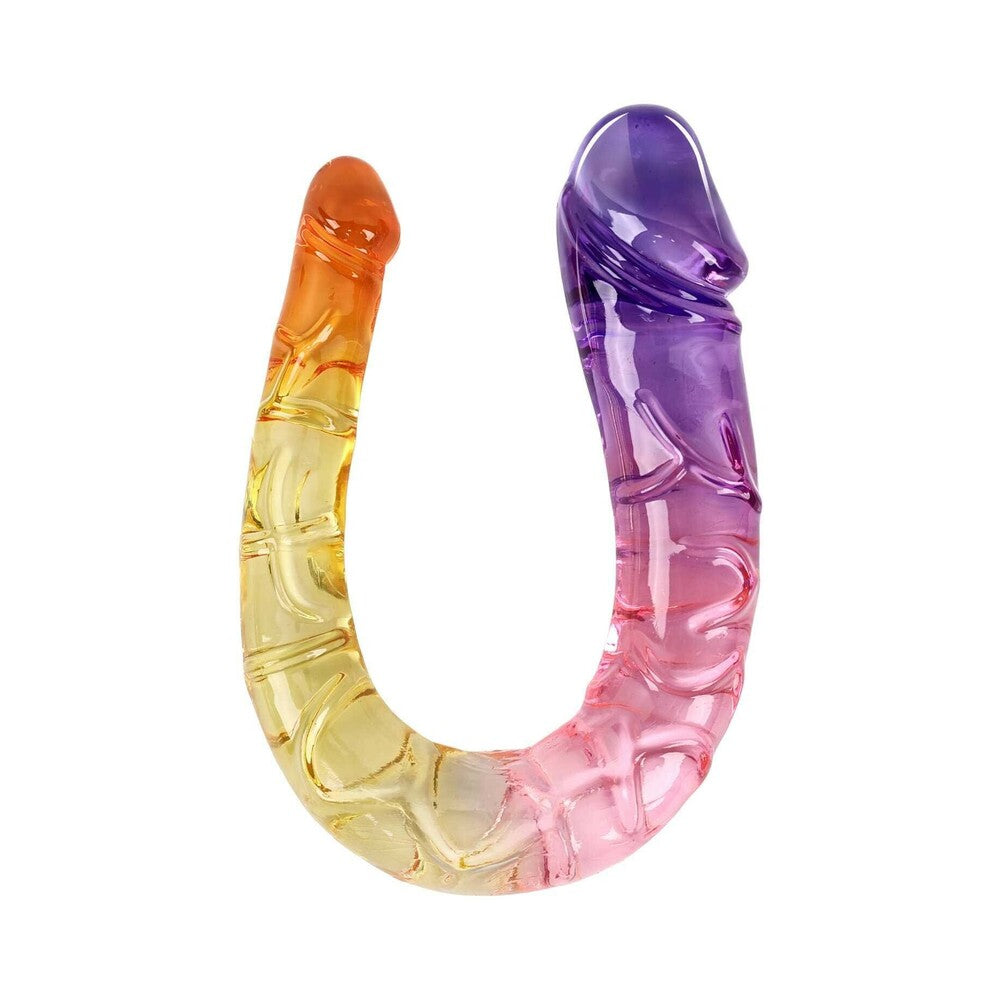 Adam & Eve Sunrise Dreams Double Dong – Multi-Color Double Ended Dong with Realistic Heads