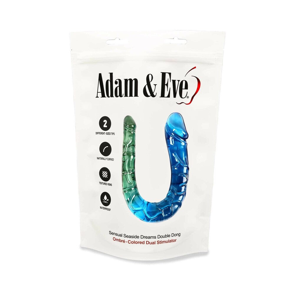 Adam & Eve Sensual Seaside Dreams Double Dong – Multi-Color, Waterproof