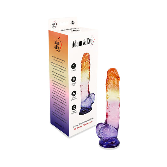 Adam & Eve Sunrise Dreams Realistic Dildo 8.5 in. - Multi-Color