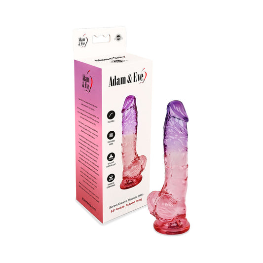 Adam & Eve Sunset Dreams Realistic Dildo 8.5 in. – Multi-Color