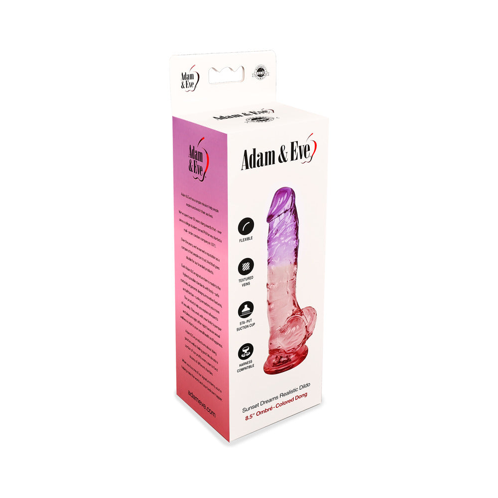 Adam & Eve Sunset Dreams Realistic Dildo 8.5 in. – Multi-Color