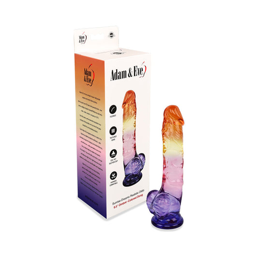 Adam & Eve Sunrise Dreams Realistic Dildo - 9.5 in, Multi-Color