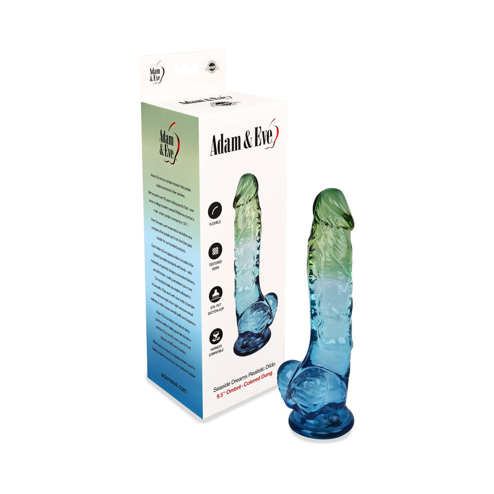 Adam & Eve Seaside Dreams Realistic Dildo 9.5 in. – Multi-Color