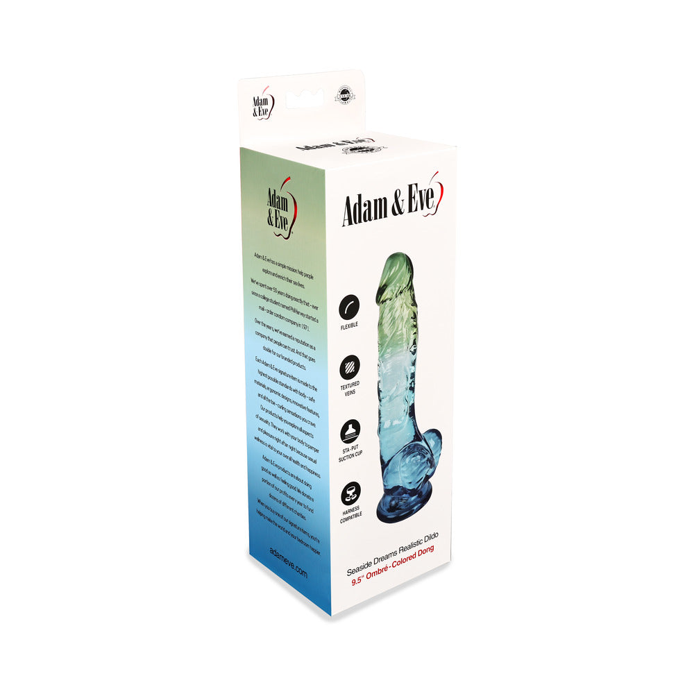 Adam & Eve Seaside Dreams Realistic Dildo 9.5 in. – Multi-Color