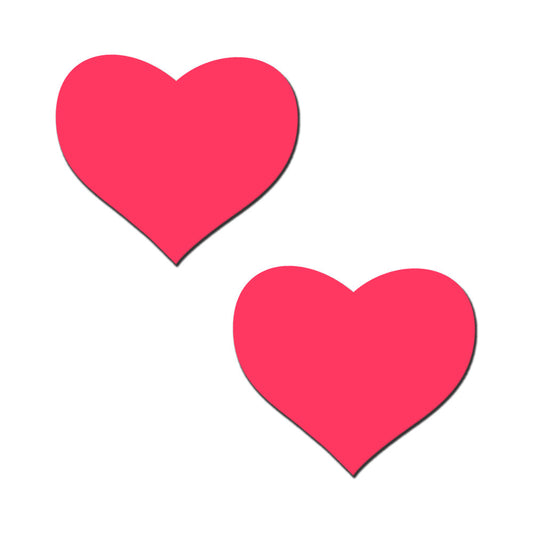 Pastease Love Glow-in-the-Dark Neon Pink Heart Nipple Covers – Waterproof