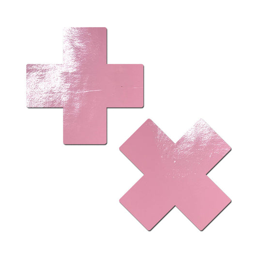 Pastease Plus X Faux Latex Pleather Vinyl Nipple Pasties - Baby Pink