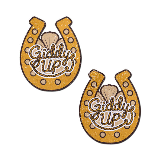 Pastease Giddy Up Sparkling Horseshoe Nipple Covers – Golden