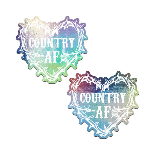 Pastease Country AF Barbed Wire Heart Pasties – Holographic, Multi-Color