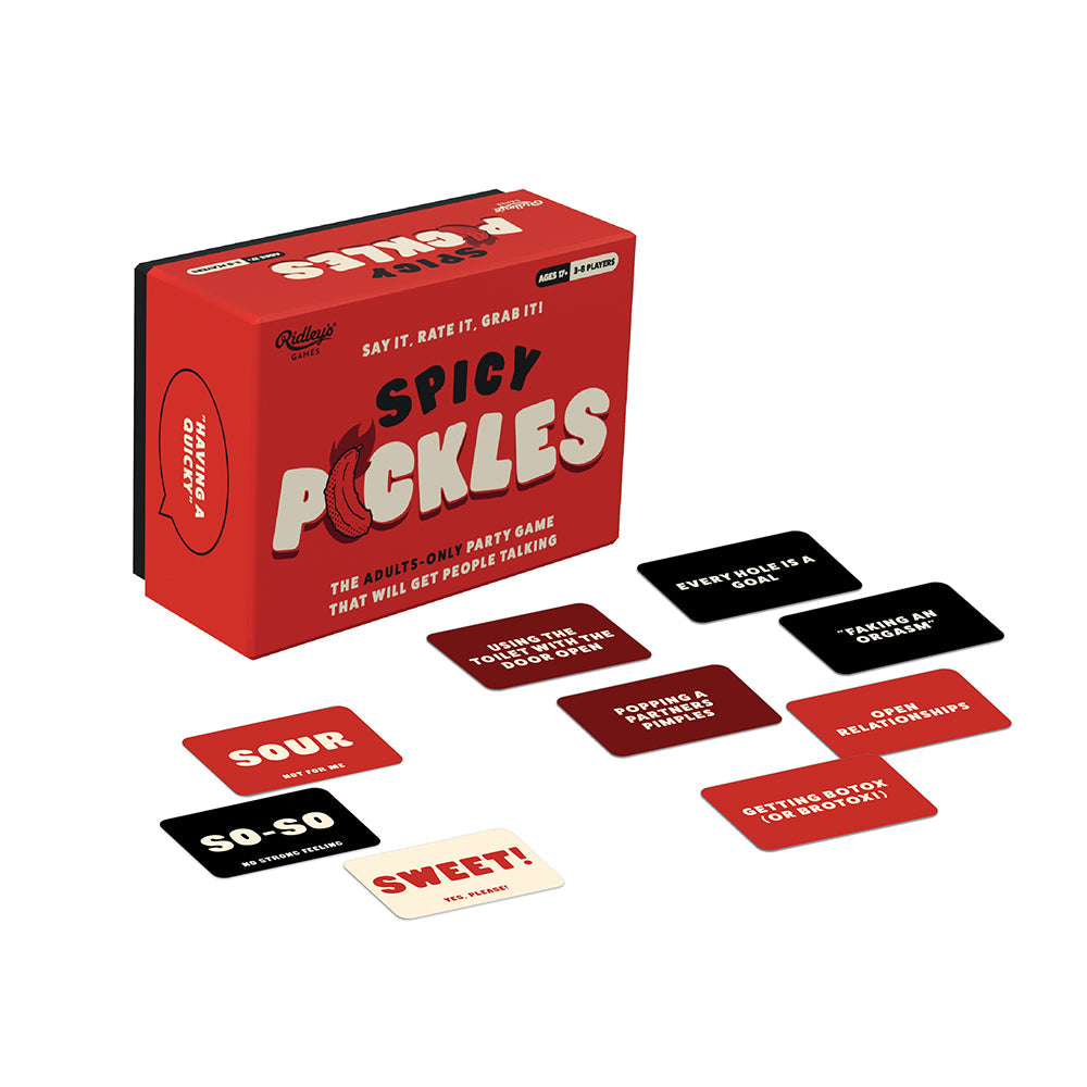 Ridley's Spicy Pickles Party Game for Adults – 186 Topic Cards