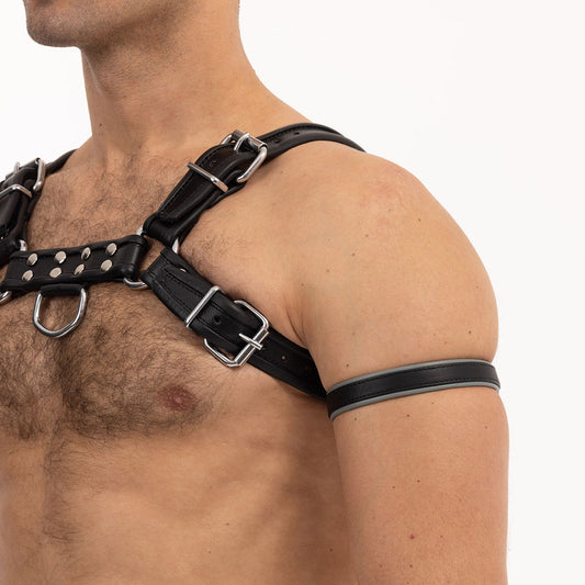 Prowler RED Bicep Band – Grey Leather